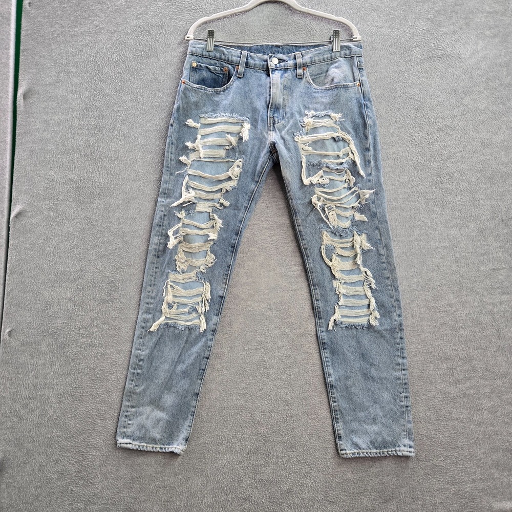 Levi's Hi-Ball Men Jeans 31x28 Blue Denim Big E Logo Distressed Taper Pockets